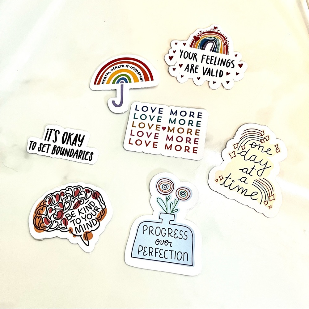 Handmade Mental Health Stickers